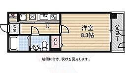 セレブザドリーム都島内代 1Kの間取図画像
