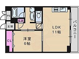エルプラド京橋7号棟 1LDKの間取図画像