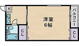 レヂデンスパート1 1DKの間取図画像