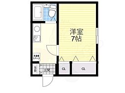麻田ハイツ 1Kの間取図画像