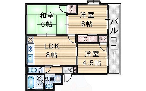 グローパレス2 ｜大阪府豊中市熊野町４丁目(賃貸マンション3LDK・3階・56.00㎡)の写真 その2