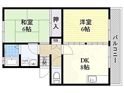 パレドュミキ 2DKの間取図画像