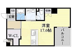 少路パークレジデンス ワンルームの間取図画像