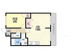 メゾン・ド・プリミエール 1LDKの間取図画像