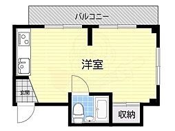 コアフール豊中 ワンルームの間取図画像