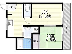 ホワイトコーポ 1LDKの間取図画像