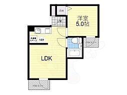 六龍苑岡町 1LDKの間取図画像