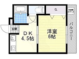 服部マンション 1DKの間取図画像