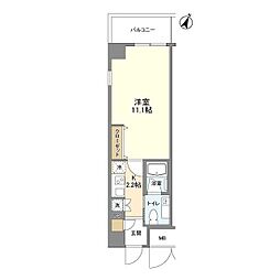 グランハイツ高田馬場 6階1Kの間取り