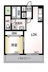 戸塚ハイツA棟 1LDKの間取図画像