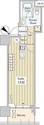 ユニゾンタワー東中野 ワンルームの間取図画像