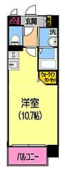 NS楠 10階ワンルームの間取り