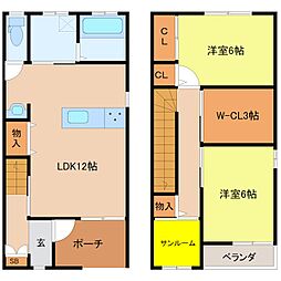 マイルストーン 2階2SLDKの間取り