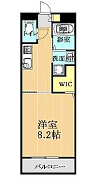 エフィシア新外 5階1Kの間取り