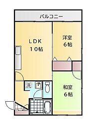コーポ21 2LDKの間取図画像