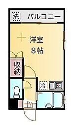 ラフォーレヒルズ ワンルームの間取図画像