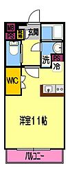 CASASOLACE ワンルームの間取図画像