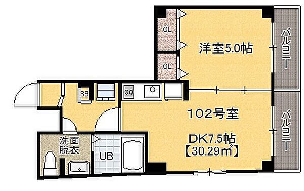 Le Sept 102｜千葉県千葉市花見川区検見川町5丁目(賃貸マンション1DK・1階・30.29㎡)の写真 その2