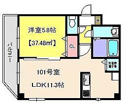 千葉県千葉市花見川区幕張町5丁目（賃貸マンション1LDK・1階・37.48㎡） その2