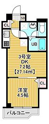 カイテキースV 1DKの間取図画像