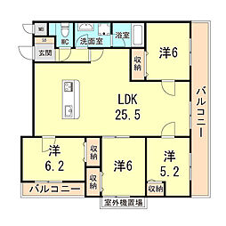 MESSAGE苦楽園三番町 4LDKの間取図画像
