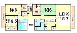 ビクトリアコート夙川 3LDKの間取図画像