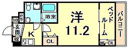 阪神本線 甲子園駅 徒歩6分の賃貸マンション 4階1DKの間取り