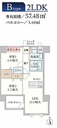 JR福知山線 猪名寺駅 徒歩10分の賃貸マンション 8階2LDKの間取り