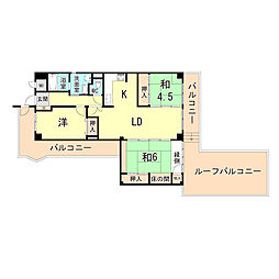 阪急神戸本線 園田駅 徒歩9分の賃貸マンション 6階3LDKの間取り