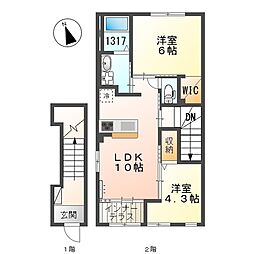 JR東海道・山陽本線 明石駅 バス21分 日向前停下車 徒歩6分の賃貸アパート 1階2LDKの間取り