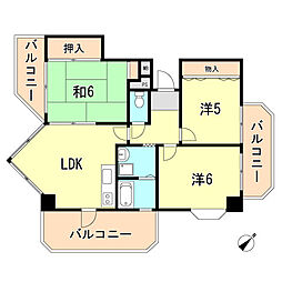 JR東海道・山陽本線 須磨海浜公園駅 徒歩3分の賃貸マンション 5階3LDKの間取り