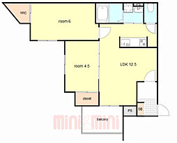 山陽電鉄本線 西新町駅 徒歩6分の賃貸アパート 2階2LDKの間取り