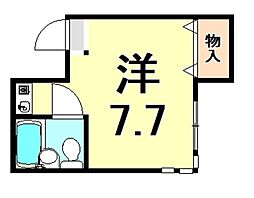 阪急神戸本線 塚口駅 徒歩3分の賃貸マンション 3階ワンルームの間取り