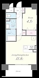 JR東海道・山陽本線 兵庫駅 徒歩11分の賃貸マンション 6階1LDKの間取り