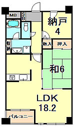 阪急神戸本線 塚口駅 徒歩4分の賃貸マンション 5階1SLDKの間取り
