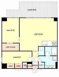 プレジオ西宮北口 2LDKの間取図画像