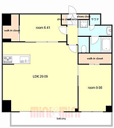 JR東海道・山陽本線 甲子園口駅 徒歩13分の賃貸マンション 2階2LDKの間取り