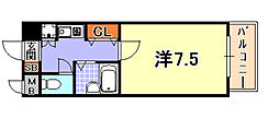 神戸高速東西線 西元町駅 徒歩3分の賃貸マンション 3階1Kの間取り