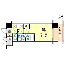 神戸高速東西線 新開地駅 徒歩7分の賃貸マンション 11階1Kの間取り