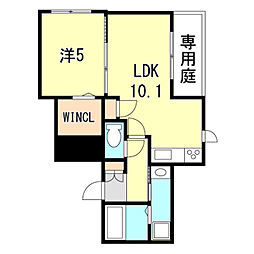 神戸市西神・山手線 板宿駅 徒歩7分の賃貸マンション 1階1LDKの間取り