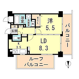芦屋コンチェルト 1LDKの間取図画像