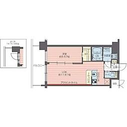 西宮市常磐町マンション 1LDKの間取図画像