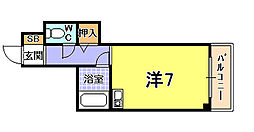ブランシュ甲東園 ワンルームの間取図画像