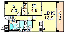 セリシール夙川苦楽園 1SLDKの間取図画像