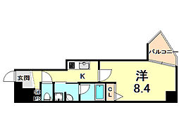 ソルセレジェイラ西宮 1Kの間取図画像