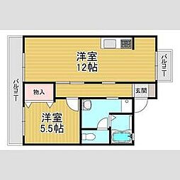 ベルコモン甲子園 1LDKの間取図画像