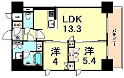ブランシエスタ西宮 2LDKの間取図画像