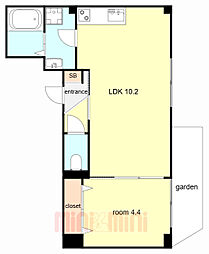 ソリティア西宮池田 1LDKの間取図画像