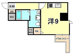 ソルセレジェイラ西宮 ワンルームの間取図画像