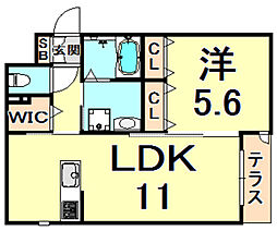 ヘーベルメゾン小松西町西棟 1LDKの間取図画像